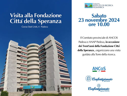 ANCoS Aps Padova: Visita Guidata alla Torre della Ricerca della Fondazione Città della Speranza