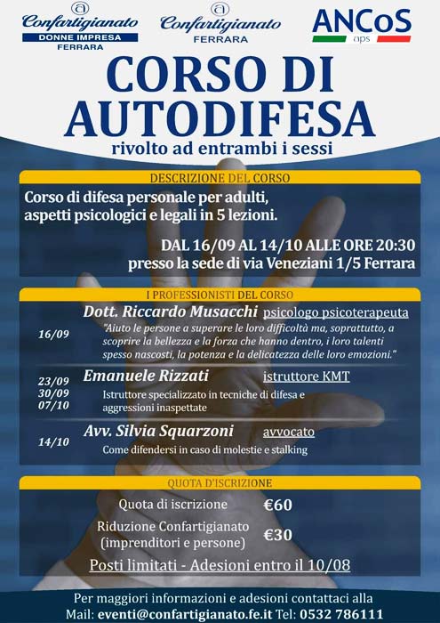 Programma Corso di Autodifesa a Ferrara